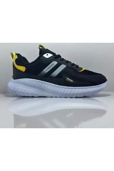 VERON 015 Siyah-Sarı Günlük Bağcıklı Çocuk Spor Ayakkabı