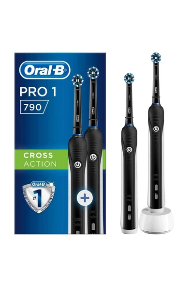 Oral-B Pro 790 Şarj Edilebilir Diş Fırçası Cross Action Siyah 2'li Avantaj Paket