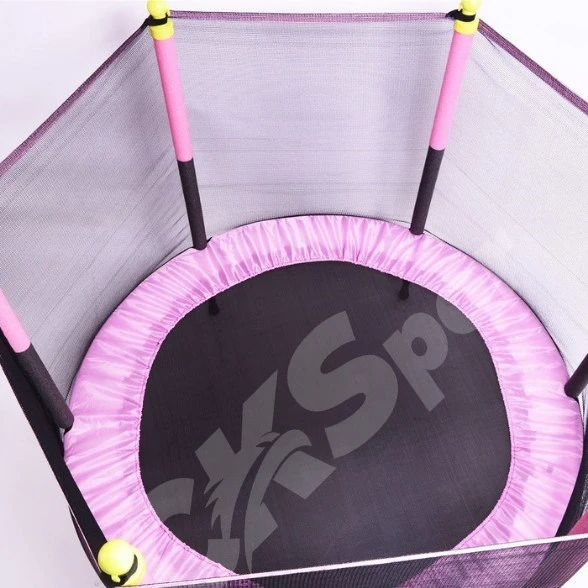 Fileli Büyük Boy Trambolin 140 cm Çap Korumalı Kolay Kurulum  Pembe CKS131 - 2