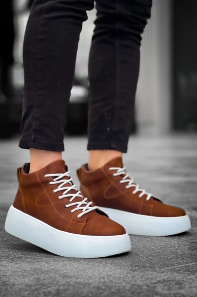 LE10 Bağcıklı Erkek Yüksek Taban Taba Cilt Spor Bot - Resim 6