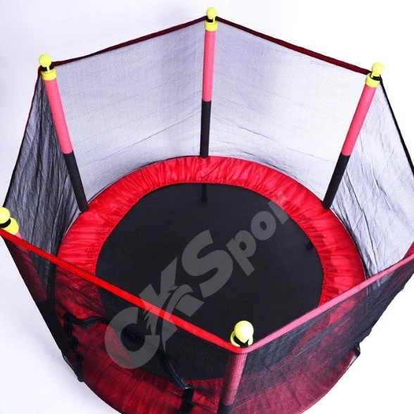 Fileli Büyük Boy Trambolin 140 cm Çap Korumalı Kolay Kurulum Kırmızı CKS131 - 5
