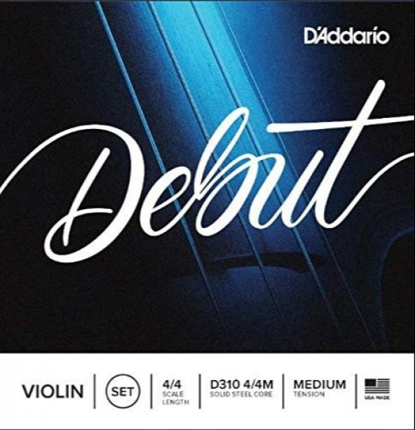 DADDARIO D310 4/4M KEMAN TEL SET,  4/4 , MEDIUM TENSION DAddario, Violin Strings, Debut, 4/4 Medium -Set D310 4/4M