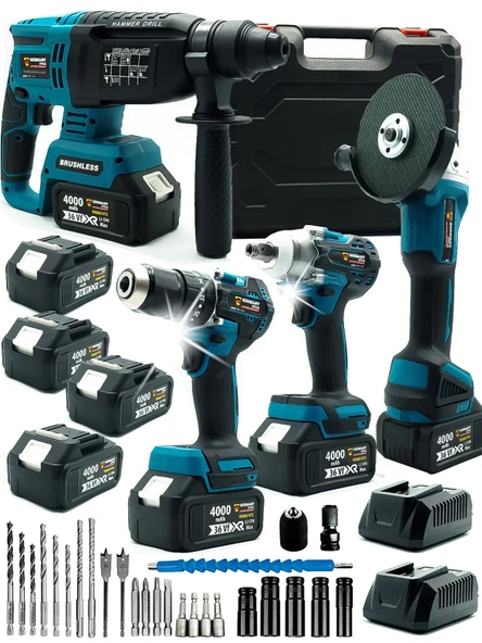 Germany Style ProGP 5'Li Set Kaynak Makinesi Kırıcı Delici Matkap Taşlama Bijon Sökme Vidalama Set - 3