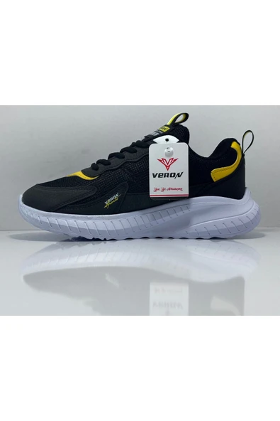 VERON 015 Siyah-Sarı Günlük Bağcıklı Çocuk Spor Ayakkabı - 3