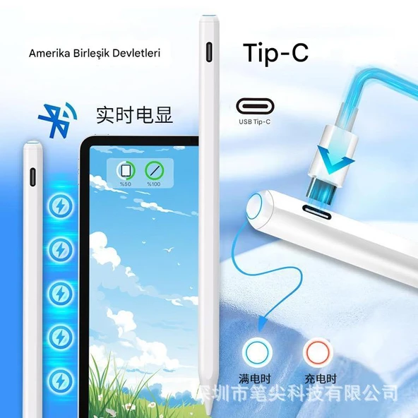 iPad Air 11inç /Pro/Air 13inç Uyumlu Avuç İçi Red/Eğim Stylus Dokunmatik Kalemi/Tüm ipadlar 17 - 5