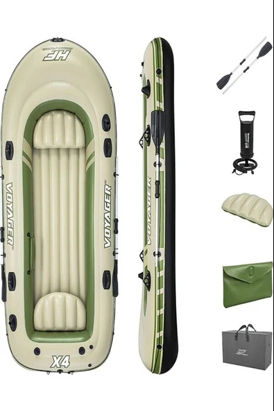 Bestway 65156 Voyager 4 Kişilik Şişme Bot 350*145 Cm