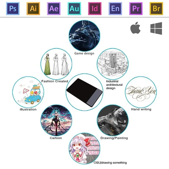 Huion 420 Grafik Çizim Tableti 4x2.23-İnc - 5