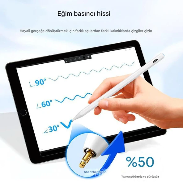 iPad Air 11inç /Pro/Air 13inç Uyumlu Avuç İçi Red/Eğim Stylus Dokunmatik Kalemi/Tüm ipadlar 17 - 6