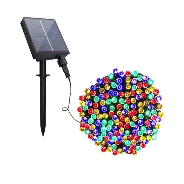 Solar Güneş Enerjili 8Mod Bahçe Aydınlatma Su Geçirmez 30Metre 300led Çok Renkli