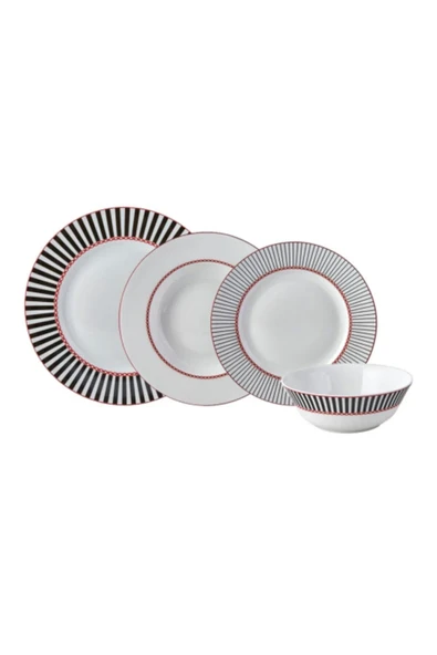 Jumbo Royal Black Colors 24 Parça 6 Kişilik Yemek Takımı