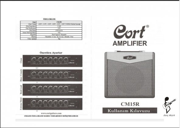 CORT CM15RBK AMFİ ELEKTRO 15W CORT, CM15RBK, AMFİ ELEKTRO 15W, GİTAR VE SAZ AMFİSİ - 5