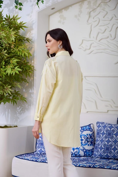 TAŞLI DANTELLİ GÖMLEK - 6