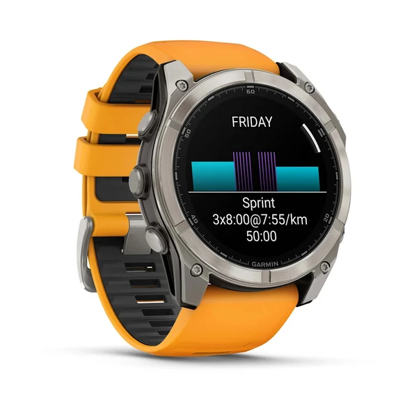 Garmin Fenix 8 – 51mm AMOLED Sapphire Titanyum Turuncu/Grafit Kayışlı - 3