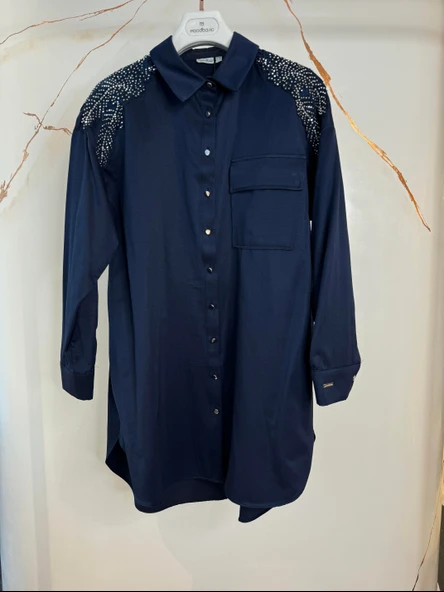 TAŞLI DANTELLİ GÖMLEK - 9