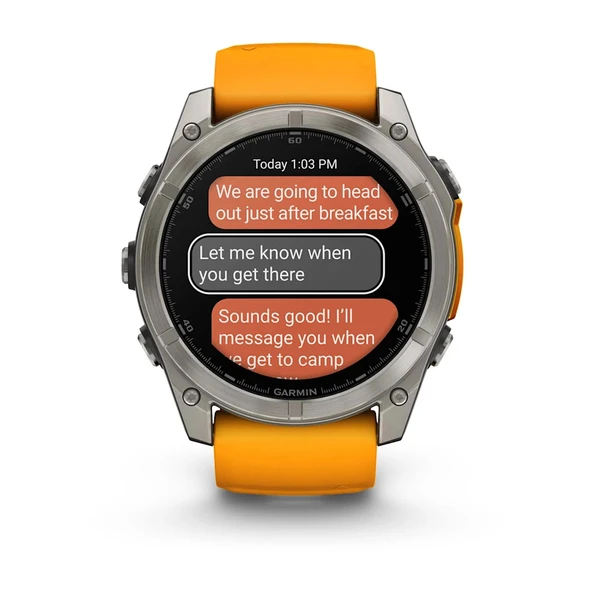 Garmin Fenix 8 – 51mm AMOLED Sapphire Titanyum Turuncu/Grafit Kayışlı - 6