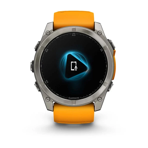 Garmin Fenix 8 – 51mm AMOLED Sapphire Titanyum Turuncu/Grafit Kayışlı - 4