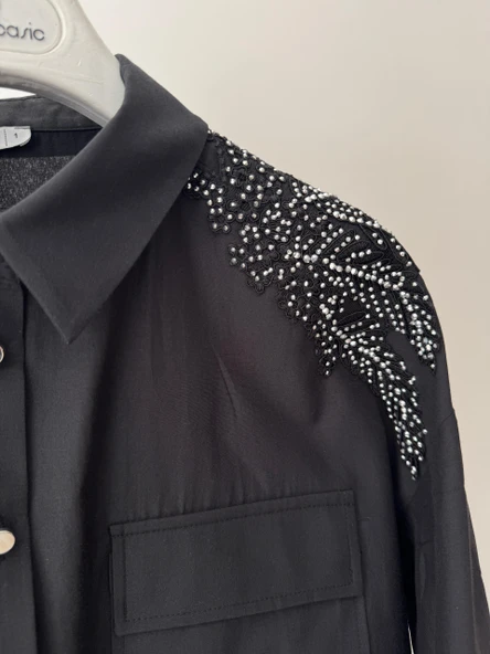 TAŞLI DANTELLİ GÖMLEK - 12