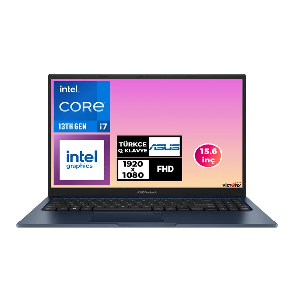 Asus Vivobook 15 i7-1355U 8GB 1TB SSD 15.6" FHD Freedos Taşınabilir Bilgisayar X1504VA-NJ413