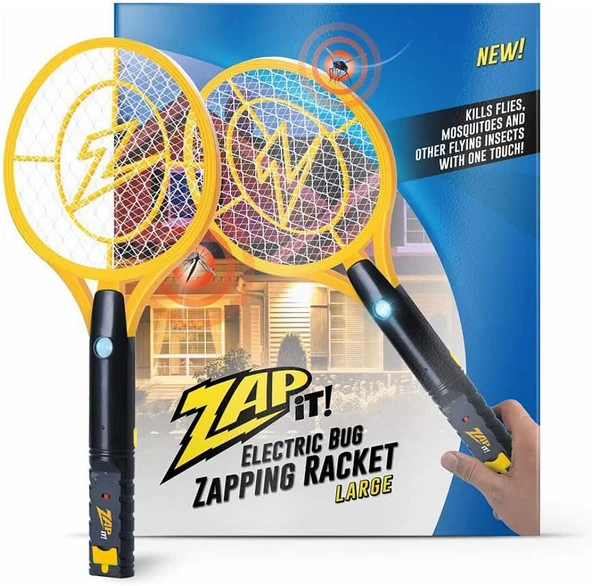 Zap It USB Şarjlı Işıklı Elektrikli Sivrisinek Öldürücü Büyük Boy Raket Sinek Öldürücü Sineksavar