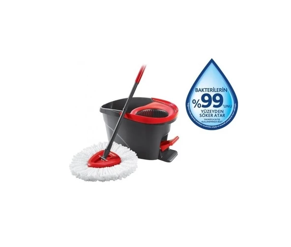 Vileda Turbo Pedallı Temizlik Seti (Komple Set)+ Turbo Yedek Mop Paspas Ucu Mikrofiber (2 Adet) - Resim 6