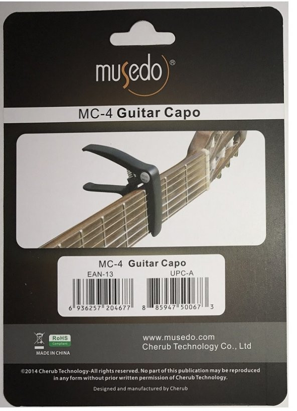 CHERUB MC4BK MUSEDO KAPO KLASİK GİTAR İÇİN SİYAH - Resim 4