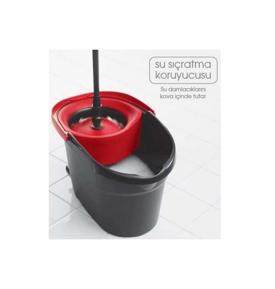 Vileda Turbo Pedallı Temizlik Seti (Komple Set)+ Turbo Yedek Mop Paspas Ucu Mikrofiber (2 Adet) - Resim 8