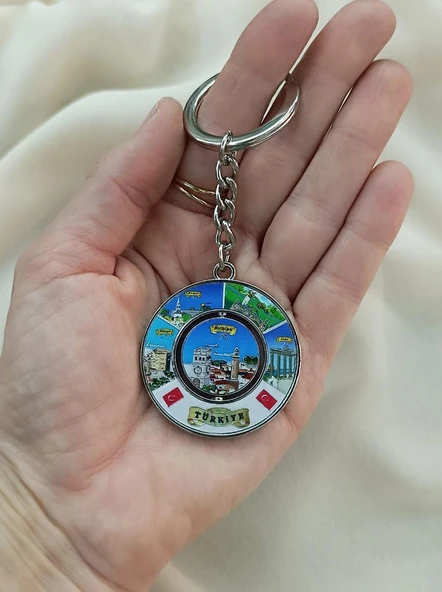 Anahtarlık Metal  Ay Yıldız Turizm  Antalya Görselli Çanta Araba Cüzdan Süsü - 2