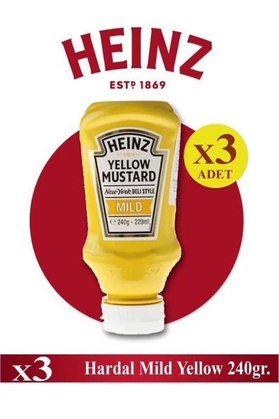 edukkanim Hardal Mild Yellow 240 Gr X 3 Ad - Heinz