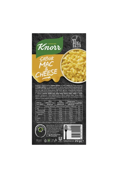 Knorr Çabuk Makarna Mac And Cheese Peynirli 212 gr 2 Adet - 8