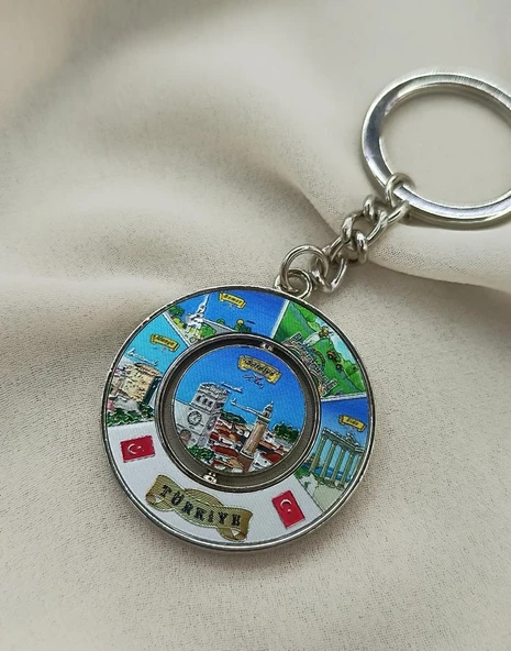 Anahtarlık Metal  Ay Yıldız Turizm  Antalya Görselli Çanta Araba Cüzdan Süsü - 3
