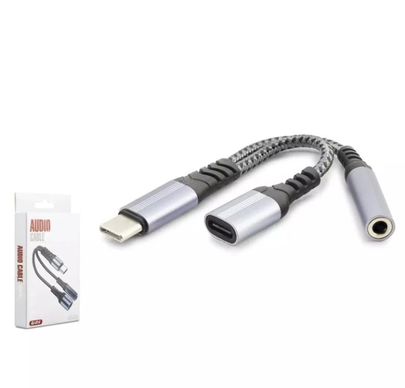 HADRON GJ-014 TYPE-C TO TYPE-C + 3.5MM F KABLO AUDIO SİYAH - 1