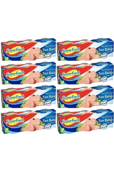 SuperFresh Aycicek Yaglı Klasik Ton Balığı 3 x 75 gr x 8 Paket Toplamda 24 Adet