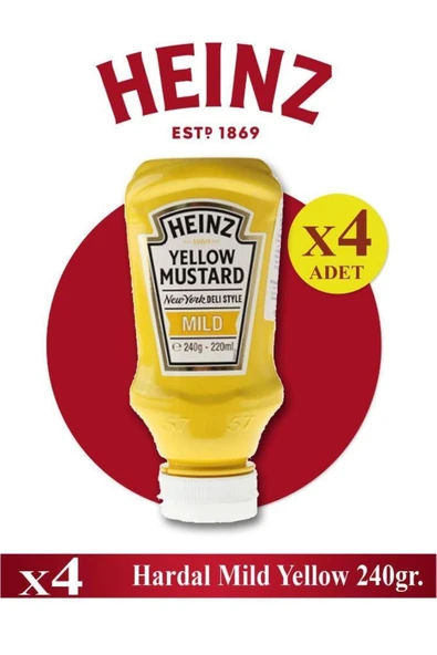 edukkanim Hardal Mild Yellow 240 Gr X 4 Ad - Heinz