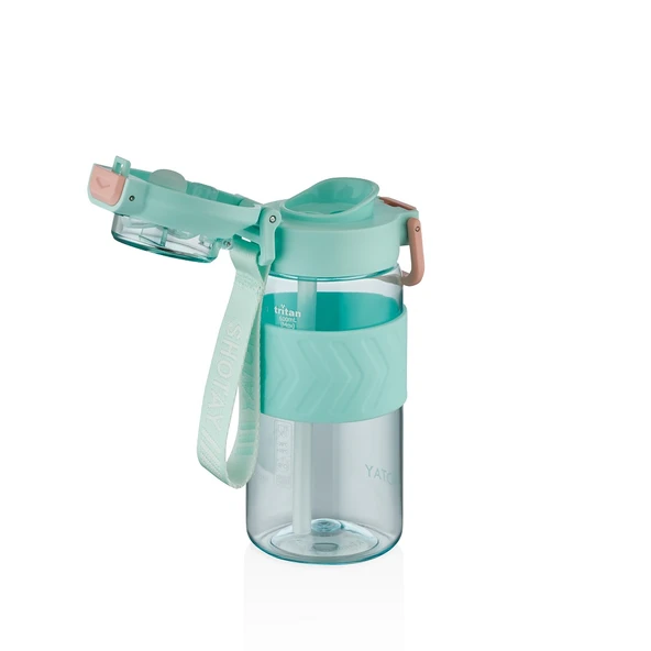Shotay ST-7234 600ml Turkuaz Pipetli Tritan Matara