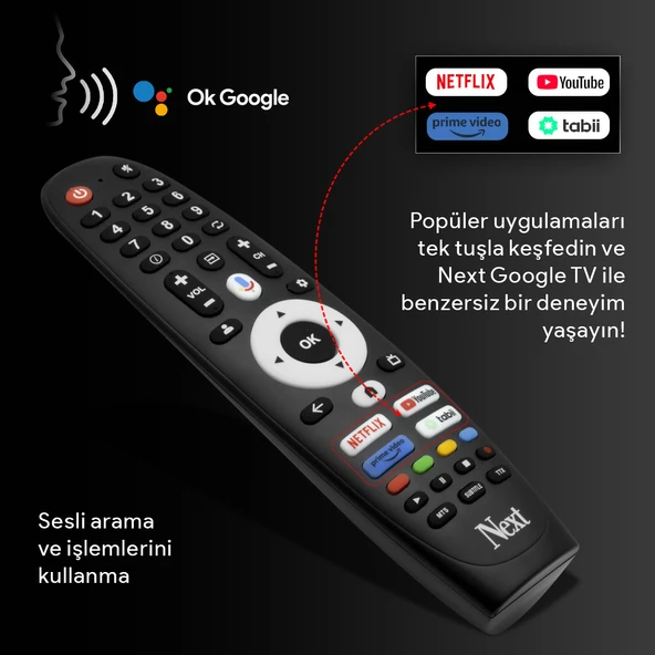 Next YE-55GFSG8-4K 4K Ultra HD 55" 140 Ekran Uydu Alıcılı Google Smart LED TV - 7