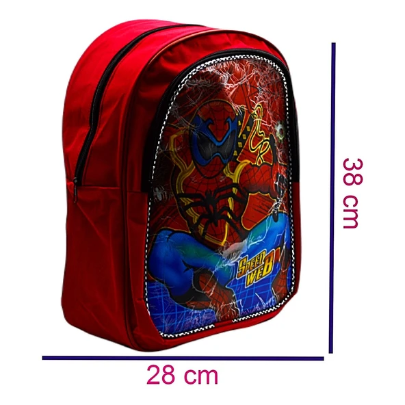 Gen-Of 2 Bölmeli Spider Man Okul Sırt Çantası Ve Beslenme Çantası Kırmızı KOD:1309 - 3