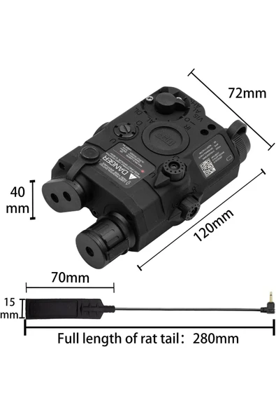 VANCKEY Taktik Peq-15 Pil Kılıfı Kutusu Kırmızı Nişangah Beyaz Led El Feneri Airsoft Paintball - 5