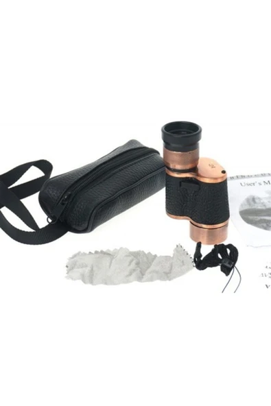 VANCKEY 6x24 Baıgısh2, Askeri Tarzi Pirinç Ve Deri Kaplamalı, Deri Çantalı Monocular Dürbün