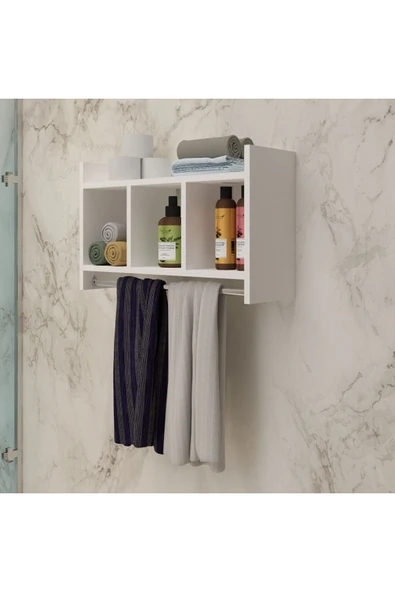 ROZBO MOBİLYA Banyo Rafı/Düzenleyici/Havluluk/Çok Amaçlı Dolap