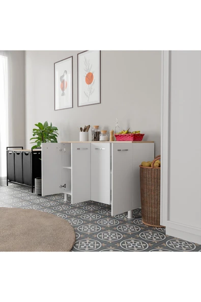 ROZBO MOBİLYA Modern Mutfak Konsolu, Çok Amaçlı Dolap - 3