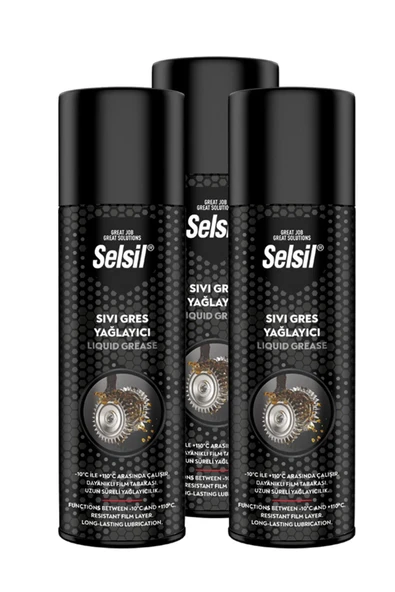 Selsil 3 Adet Sıvı Gres Yağlama Spreyi 3 Adet 500 ml - 1