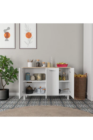 ROZBO MOBİLYA Modern Mutfak Konsolu, Çok Amaçlı Dolap
