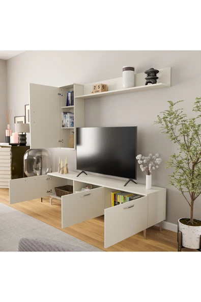 ROZBO MOBİLYA Dekoratif Tv Ünitesi Beyaz