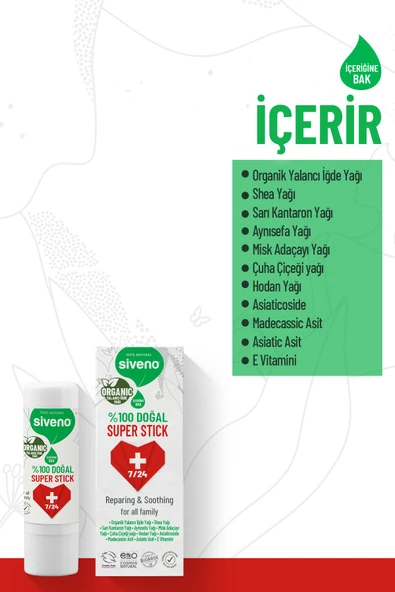 Siveno %100 Doğal Super Stick Anlık Yatıştırıcı Onarıcı Organik Yalancı Iğde Yağlı bitkisel 6 G - 4