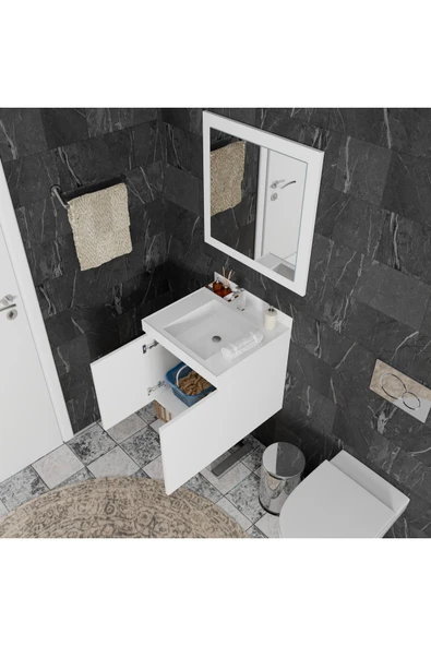 ROZBO MOBİLYA Selva Serisi 2 Kapaklı 50 cm Modern Banyo Dolabı - 3