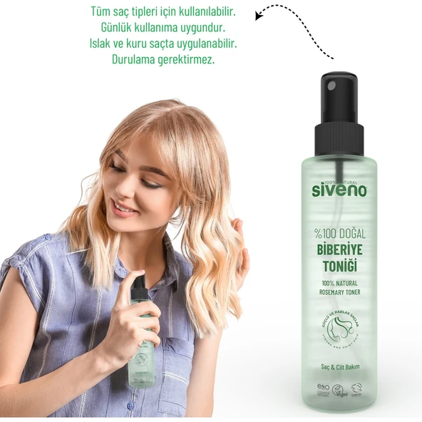 %100 Doğal Biberiye Suyu Saç Dökülmesi Karşıtı ve Hızlı Saç Uzatma Etkili Saç Toniği 150 ml - 2