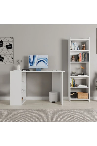 ROZBO MOBİLYA VENA 120 cm Çalışma Masası ve Kitaplık Takımı 4 Renk Seçeneği