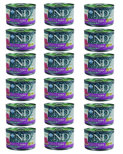 N&D Kedi Mama  Natural Tuna Balıklı Konserve  140 Gr x 18 Adet
