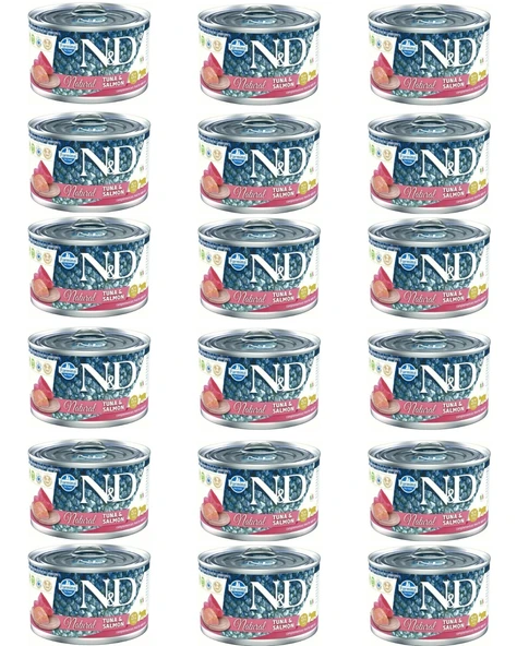 N&D Kedi Mama  Natural Tuna Balıklı ve Somonlu Konserve  140 Gr x 18 Adet