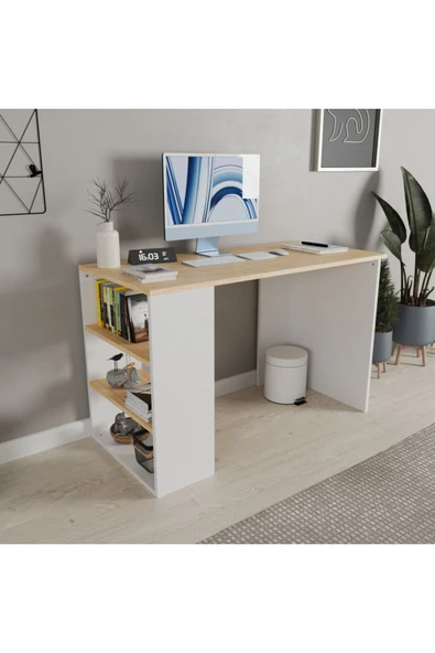 ROZBO MOBİLYA VENA 120 cm Çalışma Masası - Raflı, Modern ve Ergonomik Tasarım - 4